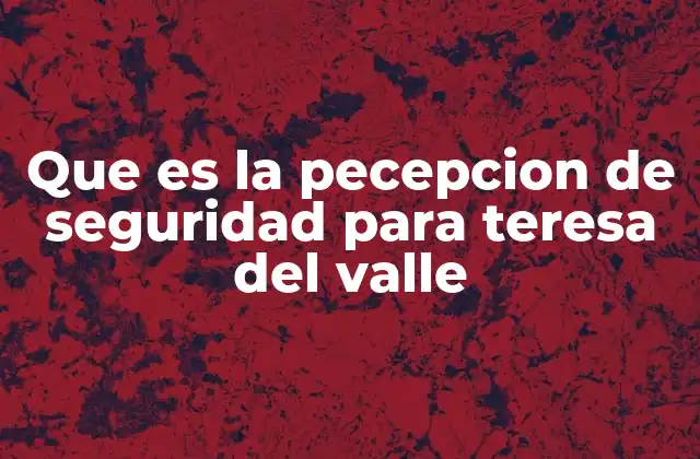 Factores que influyen en la percepción de seguridad en Teresa del Valle
