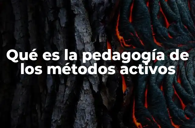 Qué es la Pedagogía de los Métodos Activos