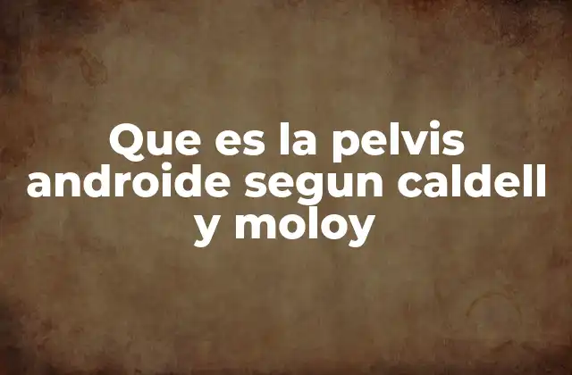 Que es la Pelvis Androide Segun Caldell y Moloy