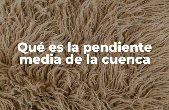 Qué es la Pendiente Media de la Cuenca