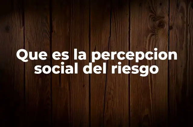 Que es la Percepcion Social Del Riesgo