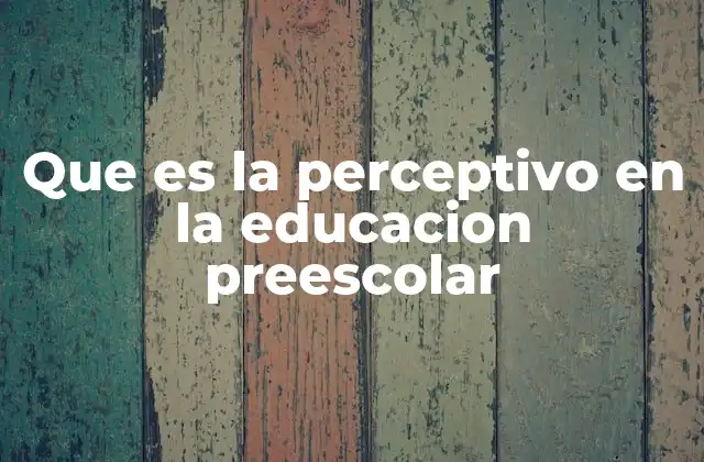 Que es la Perceptivo en la Educacion Preescolar 2 El desarrollo sensorial y su relación con la percepción en la etapa preescolar