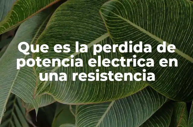 Que es la Perdida de Potencia Electrica en una Resistencia
