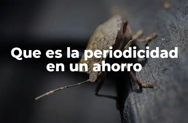 Que es la Periodicidad en un Ahorro