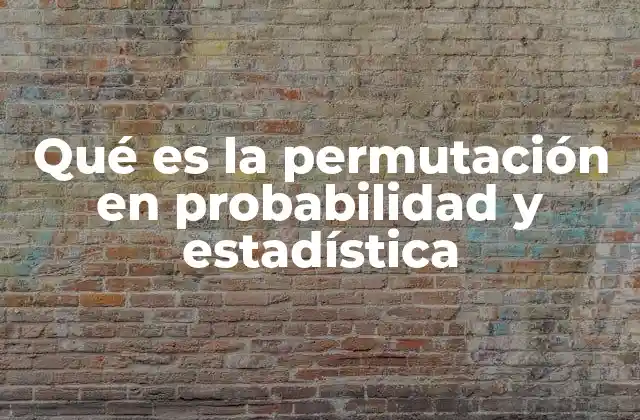 Qué es la Permutación en Probabilidad y Estadística
