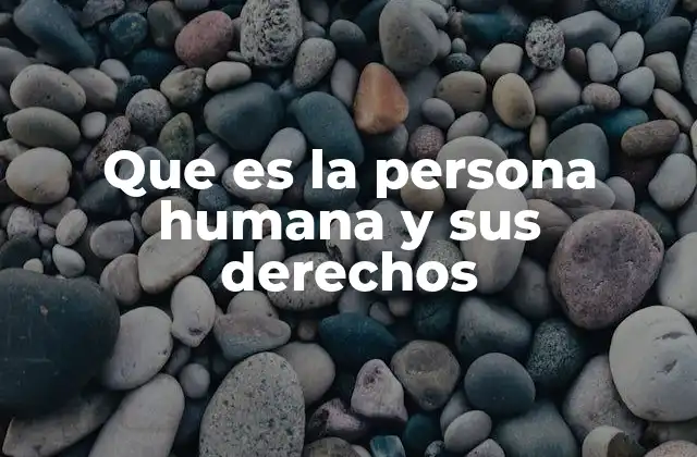 Que es la Persona Humana y Sus Derechos