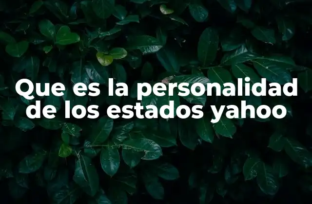 Que es la Personalidad de los Estados Yahoo