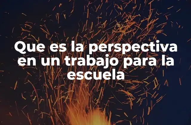 Que es la Perspectiva en un Trabajo para la Escuela