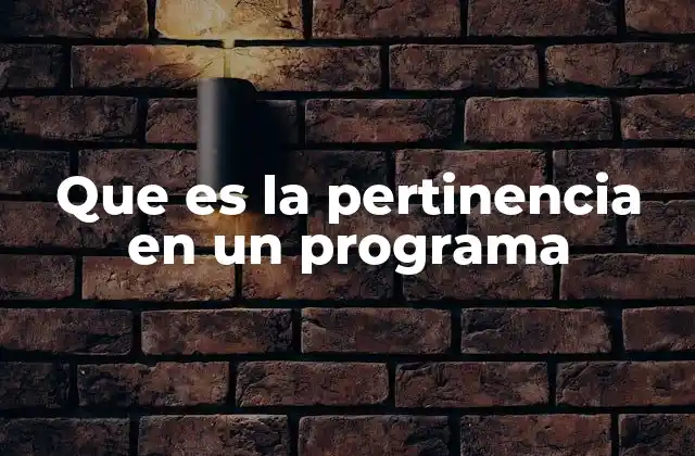 Que es la Pertinencia en un Programa