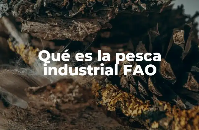Qué es la Pesca Industrial Fao