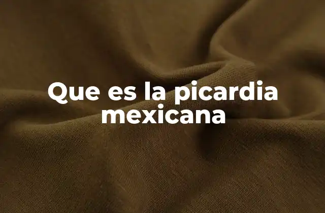 Que es la Picardia Mexicana