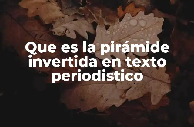 Que es la Pirámide Invertida en Texto Periodistico