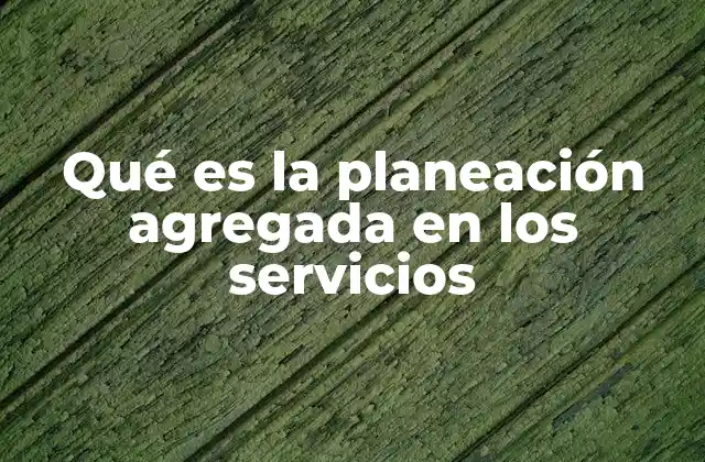 Qué es la Planeación Agregada en los Servicios
