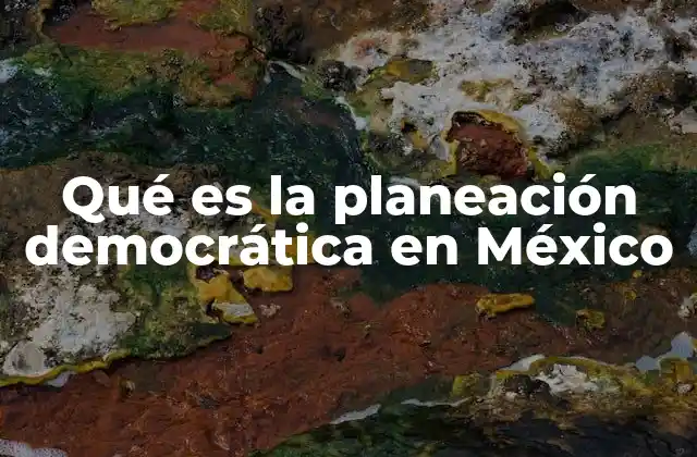 Qué es la Planeación Democrática en México