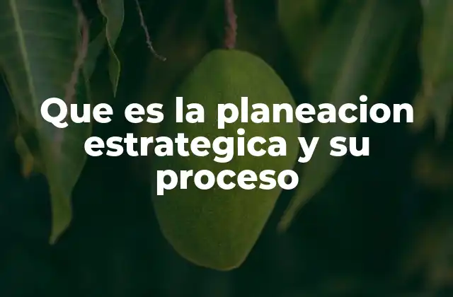 Que es la Planeacion Estrategica y Su Proceso
