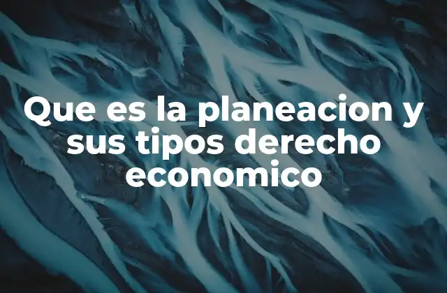 Que es la Planeacion y Sus Tipos Derecho Economico