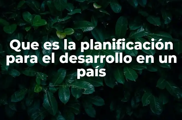 Que es la Planificación para el Desarrollo en un País