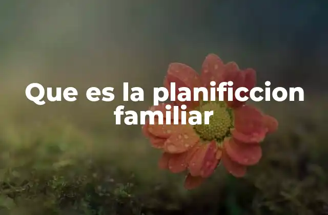 Que es la Planificcion Familiar