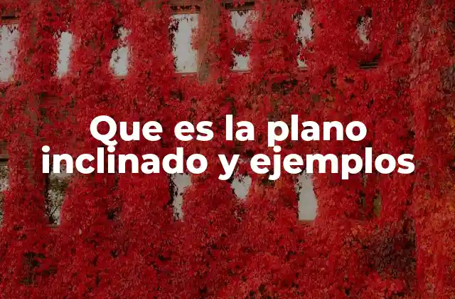 Que es la Plano Inclinado y Ejemplos