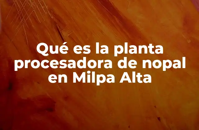 Qué es la Planta Procesadora de Nopal en Milpa Alta