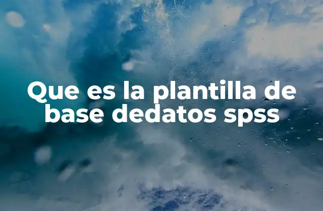 Que es la Plantilla de Base Dedatos Spss 2 La importancia de estructurar los datos antes de usar SPSS