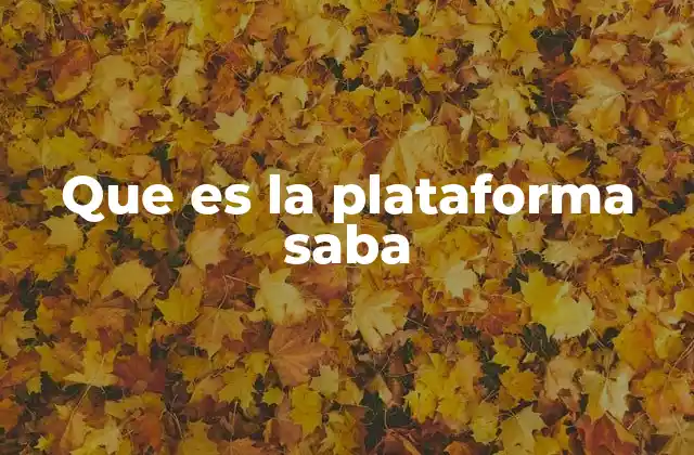 Que es la Plataforma Saba