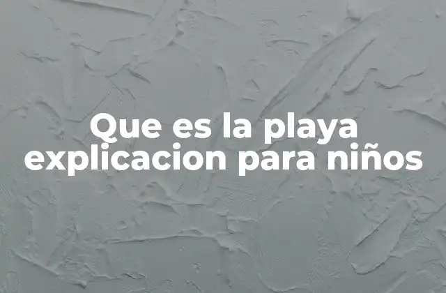 Que es la Playa Explicacion para Niños