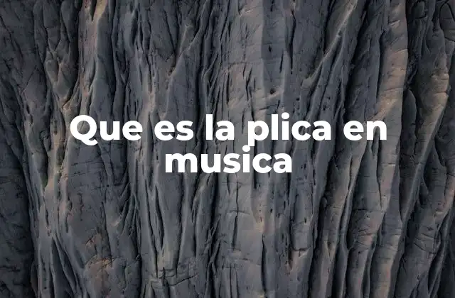 Que es la Plica en Musica