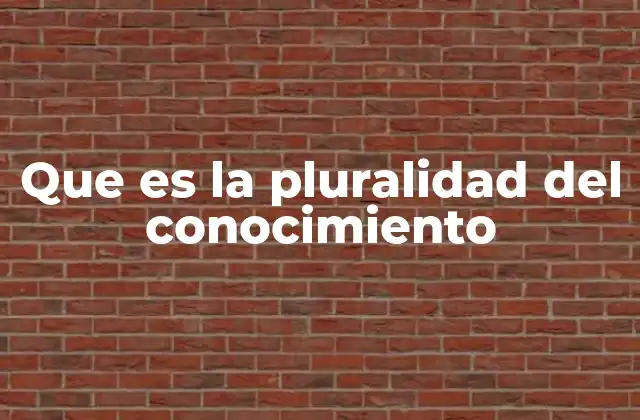 Que es la Pluralidad Del Conocimiento
