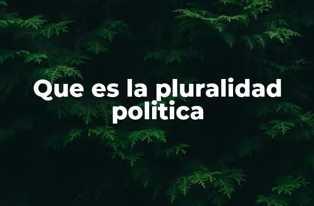 Que es la Pluralidad Politica