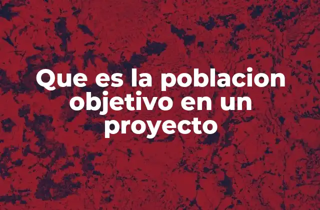 Que es la Poblacion Objetivo en un Proyecto