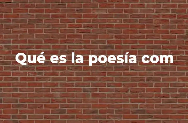 Qué es la Poesía Com