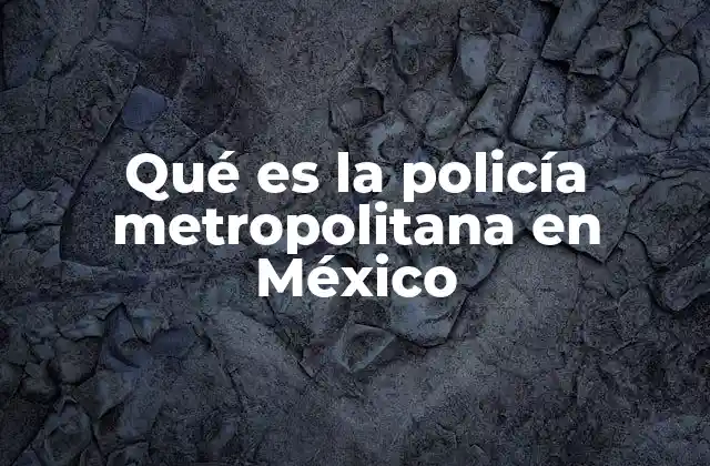 Qué es la Policía Metropolitana en México