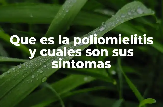 Que es la Poliomielitis y Cuales Son Sus Sintomas