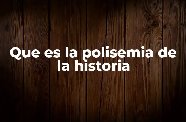 Que es la Polisemia de la Historia