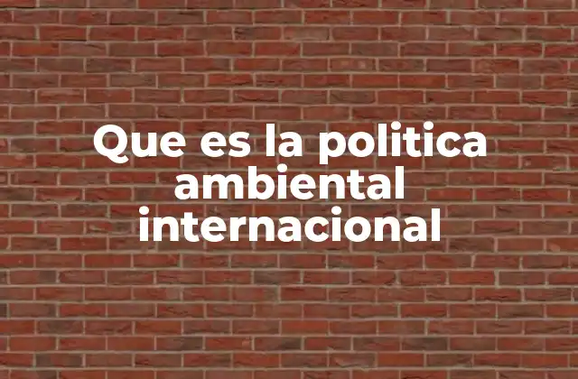 Que es la Politica Ambiental Internacional