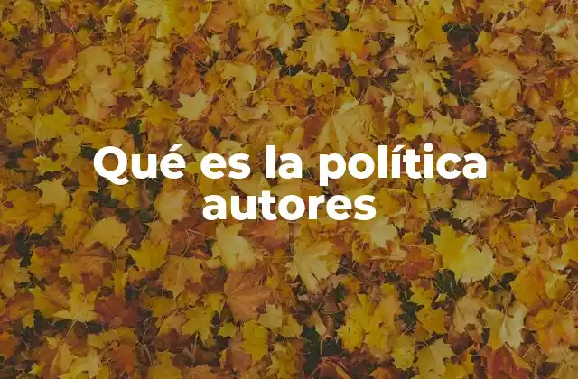 Qué es la Política Autores