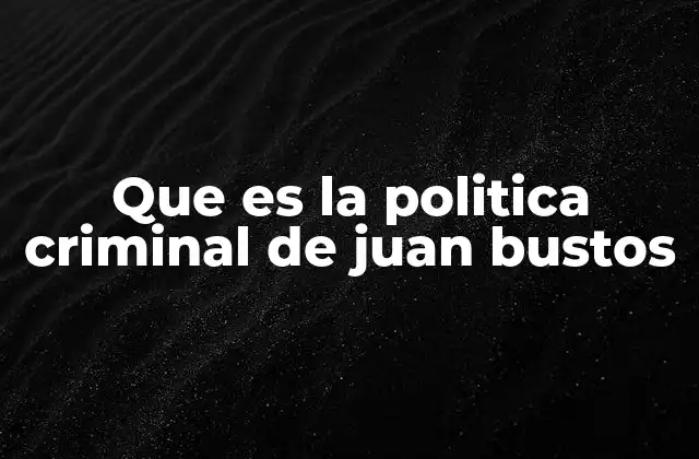 Que es la Politica Criminal de Juan Bustos 2 El enfoque preventivo en la gestión de la seguridad ciudadana