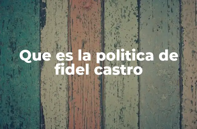 Que es la Politica de Fidel Castro