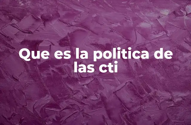 Que es la Politica de las Cti