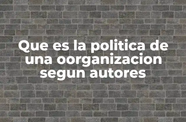 Que es la Politica de una Oorganizacion Segun Autores 2 El papel de la política en la cohesión organizacional