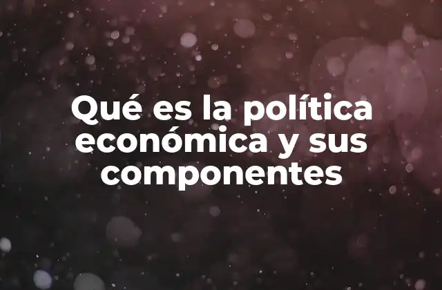 Qué es la Política Económica y Sus Componentes