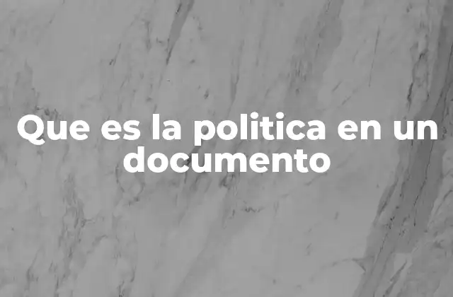 Que es la Politica en un Documento