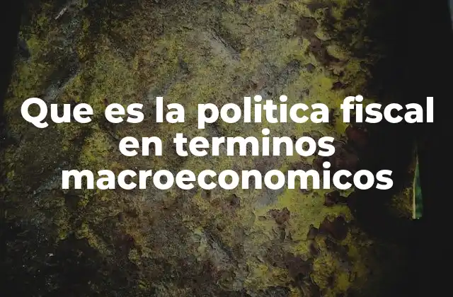 Que es la Politica Fiscal en Terminos Macroeconomicos