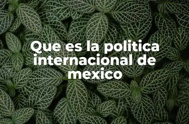 El papel de México en el escenario global