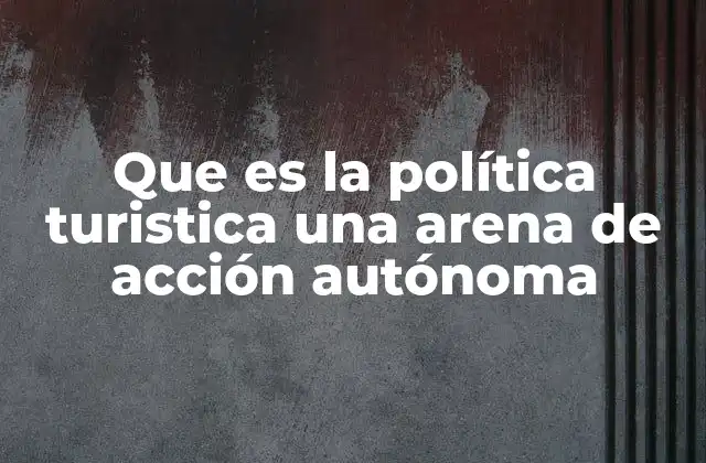 Que es la Política Turistica una Arena de Acción Autónoma
