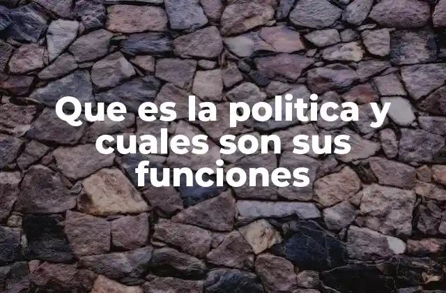 Que es la Politica y Cuales Son Sus Funciones