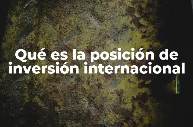 Qué es la Posición de Inversión Internacional