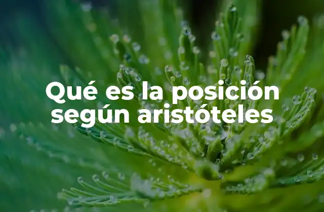 Qué es la Posición según Aristóteles