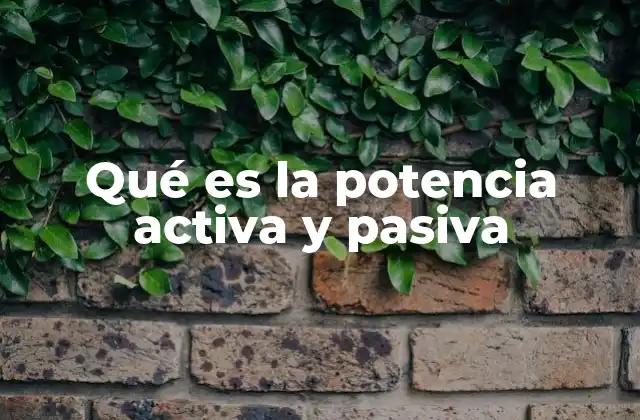Qué es la Potencia Activa y Pasiva